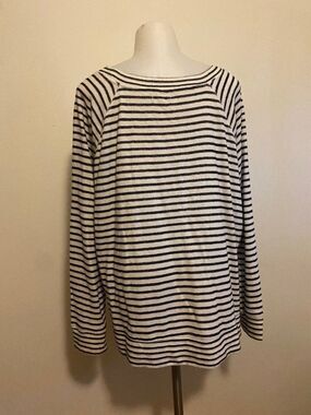 Maurices Black and White Striped Long Sleeve Knit Top